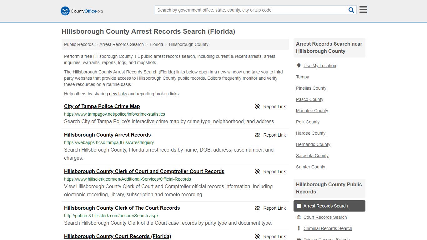 Hillsborough County Arrest Records Search (Florida) - County Office